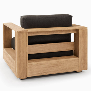 Sofá Individual de Diseño Minimalista, Sofá de Madera Maciza de Teca para Hoteles, Sofá de Descanso para el Borde de la Piscina - Product Image 3