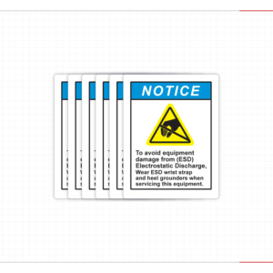 ESD Electrostatic Discharge Notice Sign Wear Wrist Strap and Heel Grounders When Servicing Electronic Equipment Safety - Product Image 2