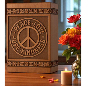 Handmade Rosewood Cremation Urn: Engraved Floral Memorial Keepsake Memorial Keepsake by AYAANS - Product Image 3