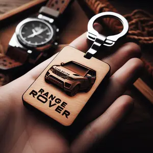 Porte-clés Range Rover en bois gravé sur mesure rehausse votre marque avec des cadeaux promotionnels personnalisés
