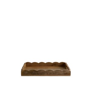 Plateau de service en bois de manguier naturel à bords festonnés, design vintage, écologique, décoratif, pour la maison, l'hôtel, la restauration. - Product Image 1