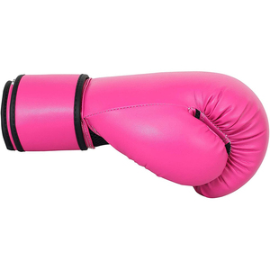 Gants de boxe respirants en cuir PU, design en cuir véritable, couleur rose, poignet lacé, personnalisation de votre propre logo, fabriqués au Pakistan - Product Image 4