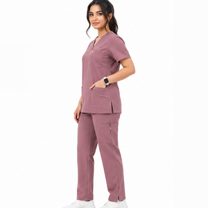 Ensemble de tenue médicale pour femmes, vêtements de travail médicaux, haut extensible à col en V, pantalon à taille élastique, ensemble pour hôpital, clinique de santé - Product Image 5