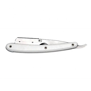 Navaja de afeitar para hombre de acero inoxidable alemán de alta calidad, diseño Cut Throat con mango de madera, en venta. - Product Image 3