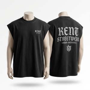 Private Label Heavyweight Sleeveless T-Shirt Men Custom Brand Logo Oversized Boxy Fit Streetwear Tank <b>Top</b> Manufacturer Bulk - Product Image 1