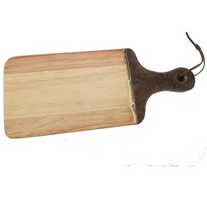 Planche à découper en bois rectangulaire la plus vendue avec poignée en résine turquoise – Bloc de découpe naturel et écologique - Product Image 3