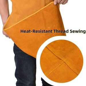 Tablier de travail en cuir de vachette de haute qualité, résistant à la chaleur et aux flammes, unisexe, pour la restauration, les bars et le barbecue - Vente en gros - Product Image 6