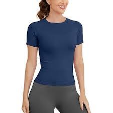 Yoga Wear <b>Athletic</b> Performance Top Wholesale Quick Dry Sport Womens T Shirt Breathable Mesh Running Gym Fitness - Product Image 2