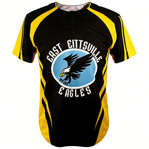 Maillot de baseball personnalisé à transfert thermique 100 % polyester, respirant, anti-humidité, protection UV, fabricant de vêtements de sport OEM - Product Image 3