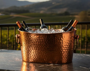 Seau à glace au design attrayant, en acier inoxydable, avec couvercle en cuir, refroidisseur et glacière à vin durables - Product Image 3