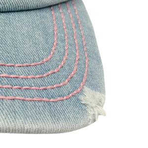 PRETTY GIRL <b>Light</b> Denim <b>Hat</b> Custom Embroidered Women Girls Baseball Cap Adjustable Washed Denim Sun <b>Hat</b> Casual Streetwear - Product Image 3