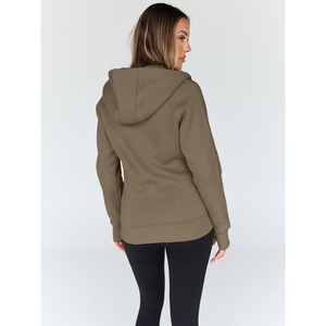 Sudadera con capucha de algodón orgánico de primera calidad para unisex, ecológica, con rayas en contraste para mujer - Product Image 4