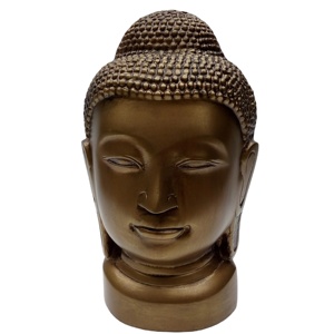 Religious Style <b>Buddha</b> <b>Head</b> Statue Cast in Metal-Aluminium - Product Image 1