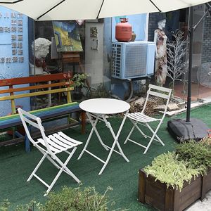 3-Piece Patio <b>Bistro</b> Set with <b>Foldable</b> Round <b>Table</b> and Chairs for Outdoor Entertaining - Product Image 2