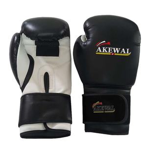 Guantes de boxeo de cuero de vaca blanco y negro de tamaño personalizado para hombres, mujeres y niños, función impermeable en stock-¡Pida ahora! - Product Image 1