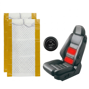 Système de chauffage de siège de voiture en fibre de carbone 12V/24V personnalisable, chauffe-siège auto étanche avec connecteur prise allume-cigare, ajustement universel - Product Image 1