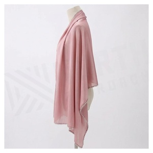 Pañuelo de Seda Rosa para Mujer, Largo, Elegante, de Color Sólido, para Bodas, Accesorio de Moda para Todas las Temporadas - Product Image 3