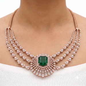 Collier en or 14K massif avec diamant de laboratoire, design créatif, sertissage pavé, cadeau unique, bijou de style vintage, testeur inclus - Product Image 5