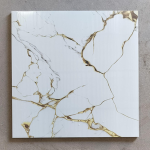 Azulejos de Porcelana Nevada Gold Brillante para Piso, 60x60cm, Azulejo para Baño Interior, Imitación Piedra Contemporánea, Resistente a los Ácidos, 8.5mm de Grosor - Product Image 5