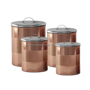 Premium Quality Copper Storage Container With Steel Lid Elegant Design for <b>Tea</b> <b>Coffee</b> & <b>Sugar</b> Available in Multiple Sizes - Product Image 4