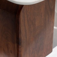 Table d'appoint en bois avec plateau en marbre Vandana Orion Aureo, design de meubles d'appoint modernes et luxueux