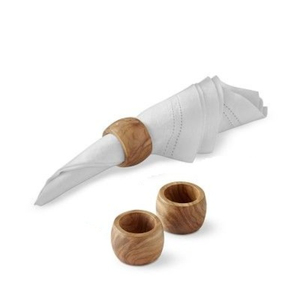 Anneaux de serviette en bois massif de qualité supérieure, style méditerranéen, faits à la main, pour hôtel, banquet, dîner festif - Product Image 1