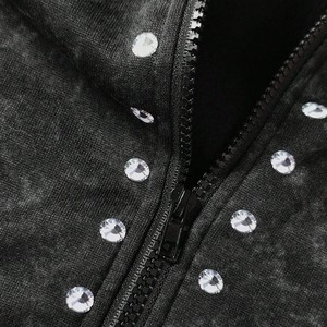 Conjunto Deportivo Gótico Unisex con Capucha, Negro Sólido, Poliéster, Cierre con Cordón, Corte Holgado, Transpirable y Ligero - Product Image 4
