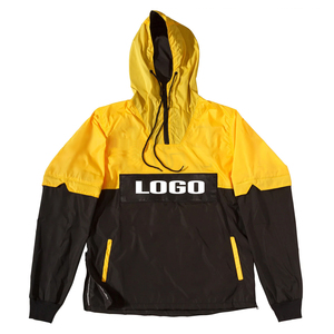 Men's Blue <b>Red</b> Black <b>Hooded</b> Windbreaker <b>Jacket</b> Color Blocking Design Regular Fit Sporty Spring Wear Windproof Printed Logo Front - Product Image 5