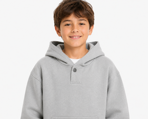 Sudadera con Capucha Gris para Niños, Sudadera Informal con Capucha, Mezcla de Algodón de Primera Calidad, Manga Larga, Sudadera para Niños, Suave y Cómoda - Product Image 4