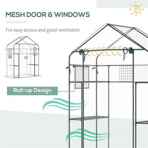 Mini Serra Moderna per Giardinieri Domestici, Facile da Montare con Struttura in Acciaio Zincato, PVC e Polietilene, Serra Walk-In - Product Image 4