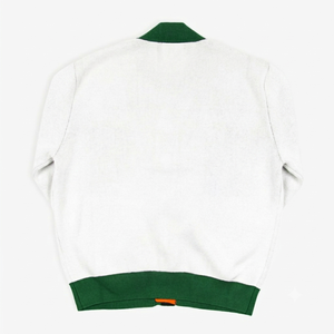 Cárdigan de punto grueso de doble botonadura personalizado para mujer FAMU, de secado rápido, con cuello en V, bordado, antiencogimiento, informal, con insignias frontales - Product Image 2