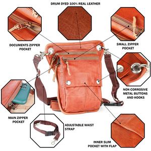 Bolso de muslo vintage de calidad superior en cuero genuino con correa ajustable en la cintura de la cadera LLB-0095 regalo de Navidad perfecto - Product Image 3