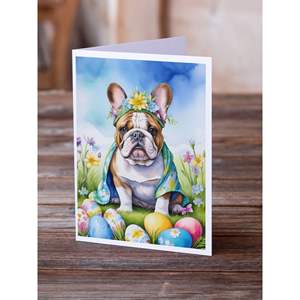Lunatique A7 taille 5x7 cartes de voeux vierges paquet de 8 bouledogue anglais conception de chasse aux œufs de Pâques avec enveloppes - Product Image 2