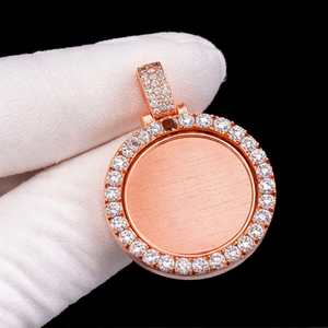 925 Silver Moissanite Trendy Hip Hop Pendant Necklace Gold Plated Iced Photo Personalized Family Member Picture Fine Charm <b>Gift</b> - Product Image 1