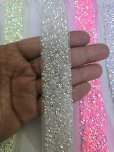 New Design Colorful Sewing Beaded Lace Rhinestone AB Crystal Trim for Clothes <b>Decoration</b> Deals In wholesale - Product Image 2