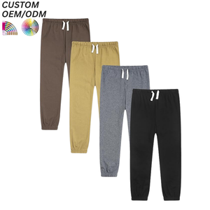 Pantalon de jogging large pour garçons, taille élastique avec cordon de serrage, en coton tricoté, molleton uni, séchage rapide, décontracté, côtelé, ODM Activewear - Product Image 6