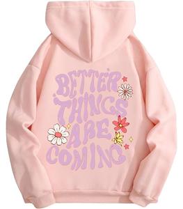 Nuevo diseño de sudadera con capucha para mujer, 100% algodón, manga larga, cuello caído, estampada, cómoda, para invierno, de Bangladesh. - Product Image 1