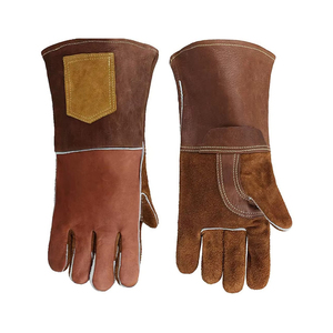 Guantes de Soldadura de Cuero Resistentes al Calor, de Piel de Vacuno, Profesionales, Resistentes, Industriales, para Barbacoa, Par de Guantes de Seguridad - Product Image 3