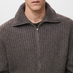 Cardigan en laine pour homme à col en V, manches longues, fermeture boutonnée, couleur unie, tricot anti-boulochage, épaisseur standard, idéal pour l'automne - Product Image 4