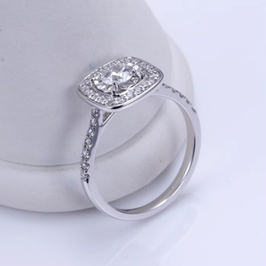 Women's Cushion cut Custom Jewelry 18K White Gold Lab Diamond Wedding Ring for Women - Product Image 2