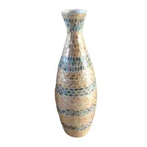 Vase de table minimaliste artisanal en nacre, centre de table de mariage - Product Image 1