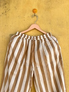 <b>Women</b> Striped Cotton Pajama Set <b>Long</b> Sleeve Turn-Down Collar Drawstring <b>Shorts</b> Casual Summer Sleepwear Woven Full Length Soft - Product Image 4