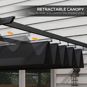 Pergola Moderna 10x13 in Alluminio Grigio con Tettoia Retrattile Impermeabile per Giardino, Patio, Villa o Parco - Product Image 4