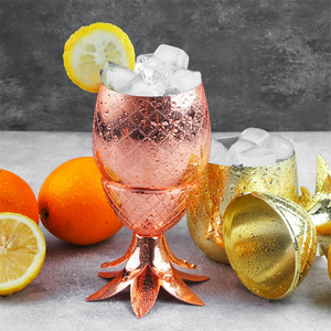 Vaso de Acero Inoxidable Dorado Brillante de 500 ml con Tapa de Piña, Vaso para Bebidas, Jugos, Cócteles, para Restaurante - Product Image 6