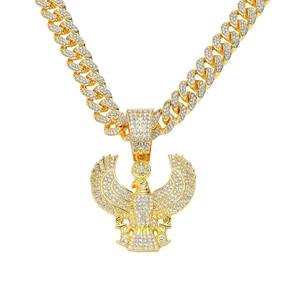 Most Selling Custom Diamond Eagle <b>Cuban</b> <b>Link</b> Necklace Gold & <b>Silver</b> Bling <b>Chain</b> Jewelry for Rapper Style Available for Sale - Product Image 2
