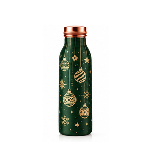 Botella de Agua Metálica con Tapa de Cobre, Diseño Novedoso, Portátil para Viajes, Temporada de Alegría - Product Image 5