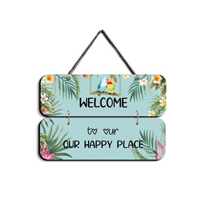 Puerta de madera personalizable para colgar en la pared, arte duradero para exteriores, 15x11, tableros colgantes, mensaje de bienvenida náutico económico pintado - Product Image 1