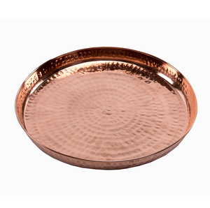 Copperware <b>Large</b> Round <b>Tray</b> Finest Quality Top Selling & High Demand Product For Kitchen & Table Use - Product Image 1