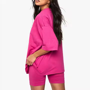 Conjunto de Ropa de Verano Personalizada de Algodón, Manga Corta, Cuello Redondo, 2 Piezas, Conjunto Corto Informal para Mujer, Conjuntos de Verano para Mujer - Product Image 6