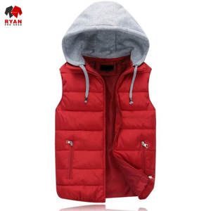 Gilet matelassé pour homme de qualité supérieure, tissu confortable et respirant avec logo personnalisé, col à capuche - Product Image 1